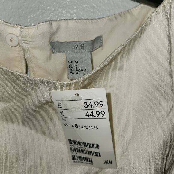 NWT H&M Offwhite dress size 4 - Picture 3 of 4